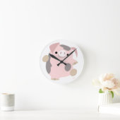 Cartoon Dancing Pig Clock Ronde Klok (Huis)