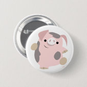 Cartoon Dancing Pig-knoopbadge Ronde Button 5,7 Cm (Voorkant /achterkant)