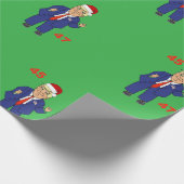 Cartoon Dancing Trump-Santa Hat Wrapping Paper Cadeaupapier (Hoek)