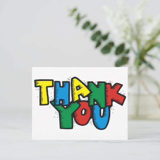 cartoon dankzij briefkaart (Staand voorkant)