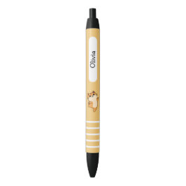 Cartoon Dansende Oranje Kat, Op Maat, Geel Zwarte Inkt Pen