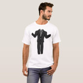 Cartoon Dark Gray Tuxedo Suit  T-shirt (Voorkant volledig)