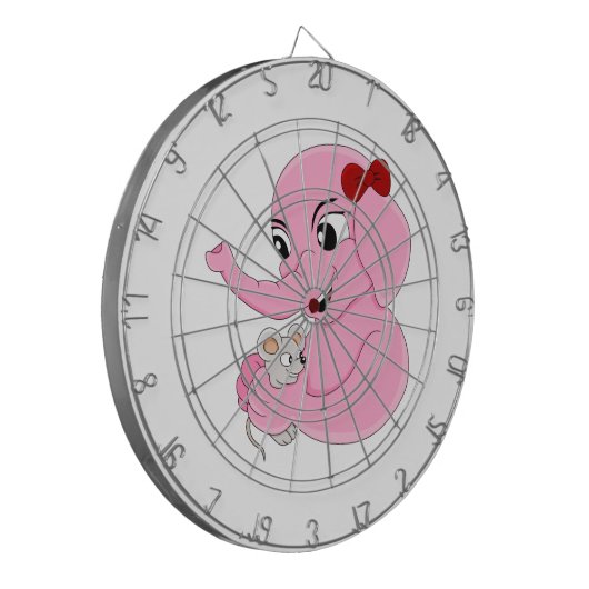 Cartoon dartboard van juffelolifant dartbord (Voorkant Links)