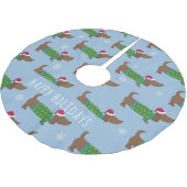 Cartoon Daschund Kerst Scene Boomkleed Kerstboom Rok (Gekanteld)