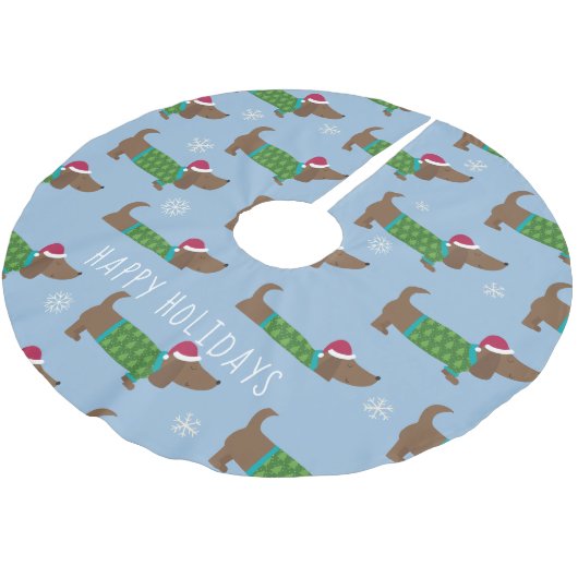 Cartoon Daschund-kerstboomrok Kerstboom Rok (Gekanteld)