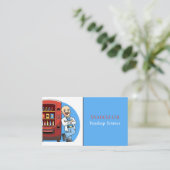 Cartoon de heer Vending Machine Service Visitekaar Visitekaartje (Staand voorkant)