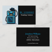 Cartoon de heer Vending Machine Service Visitekaar Visitekaartje (Voorkant / Achterkant)