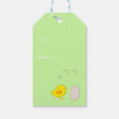 Cartoon De Kip of de Ei Paaskip Schattige Plezier Cadeaulabel (Achterkant)