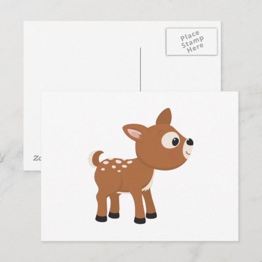 Cartoon Deer Briefkaart (Voorkant / Achterkant)
