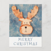 Cartoon Deer Head Reindeer Merry kerst Feestdagenkaart (Voorkant)