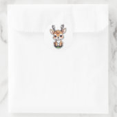 Cartoon Deer Illustration - Wildlife Sticker (Tas)