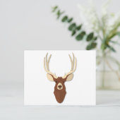 Cartoon Deer Stag Head Briefkaart (Staand voorkant)