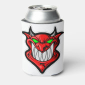 Cartoon demon face head satan blikjeskoeler (Blikje Achterkant)