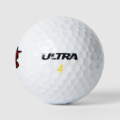 Cartoon demon face head satan golfballen (Logo)