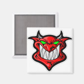 Cartoon demon face head satan magneet (Voorkant / Achterkant)
