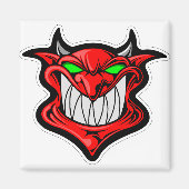 Cartoon demon face head satan magneet (Voorkant)