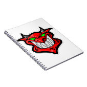 Cartoon demon face head satan notitieboek (Rechterzijde)