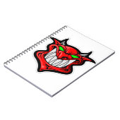 Cartoon demon face head satan notitieboek (Linkerzijde)