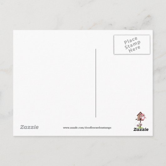 Cartoon: Denk aan uw briefkaart (Achterkant)