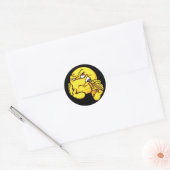 Cartoon denkende expressiesticker ronde sticker (Envelop)