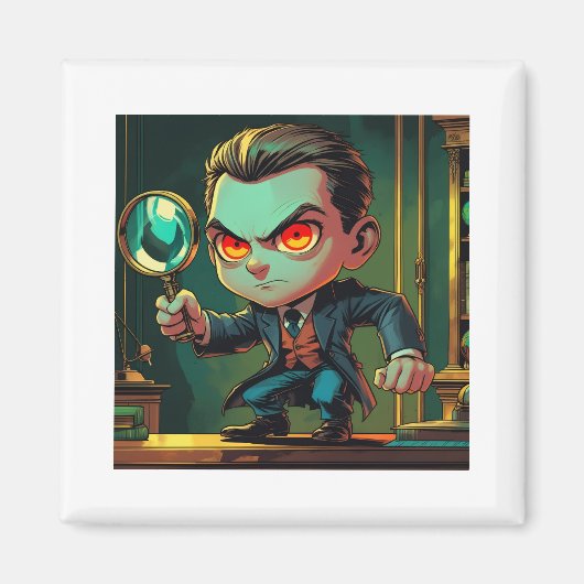 Cartoon detective thema magneet (Voorkant)