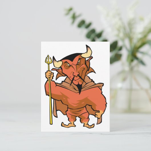 Cartoon Devil Briefkaart (Staand voorkant)
