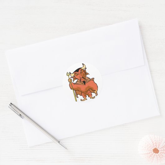 Cartoon Devil Ronde Sticker (Envelop)