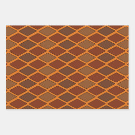 Cartoon Diamond Herfstkleuren Inpakpapier Vel