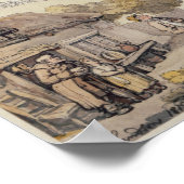 Cartoon die de bevolking van het land afschildert poster (Hoek)