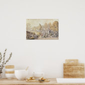 Cartoon die de bevolking van het land afschildert poster (Keuken)