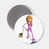 Cartoon die een vacuüm gebruikt magneet (Voorkant / Achterkant)