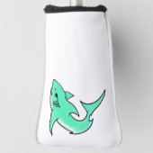 cartoon die haaien glimlacht blauw groen oceaandie golfheadcover (Draai 90)