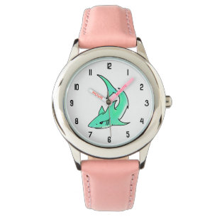 cartoon die haaien glimlacht blauw groen oceaandie horloge