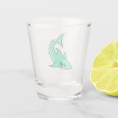 cartoon die haaien glimlacht blauw groen oceaandie shot glas (Achterkant)