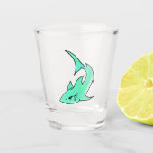 cartoon die haaien glimlacht blauw groen oceaandie shot glas (Voorkant)