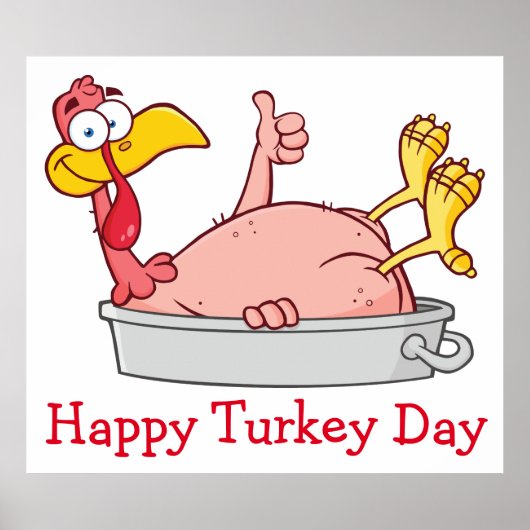 cartoon die kalkoen glimlacht in poster (Voorkant)