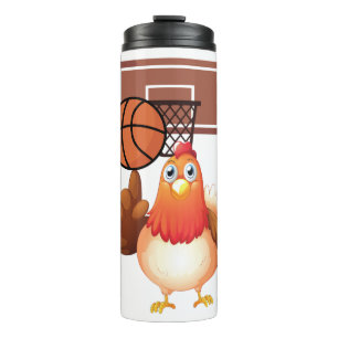 Cartoon dier basketbal thermosbeker