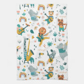 Cartoon Dieren Band Pattern Theedoek (Verticaal)