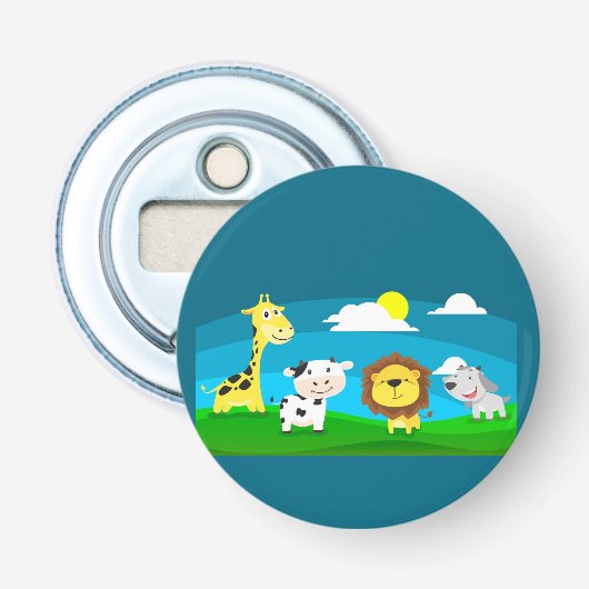 Cartoon dieren button flesopener (Voorkant)