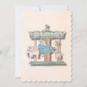 Cartoon Dieren Carrousel Baby shower Kaart (Achterkant)