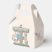 Cartoon Dieren Carrousel Verjaardagsfeest Bedankdoosjes (Achterkant)