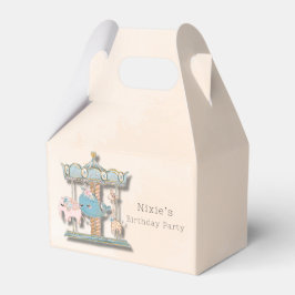 Cartoon Dieren Carrousel Verjaardagsfeest Bedankdoosjes