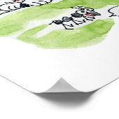 Cartoon Dieren die met de Natuur van de boomstruct Poster (Hoek)