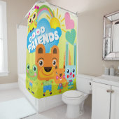 Cartoon Dieren Goede Vrienden Beer Eekhoorn Kikker Douchegordijn (In situ)