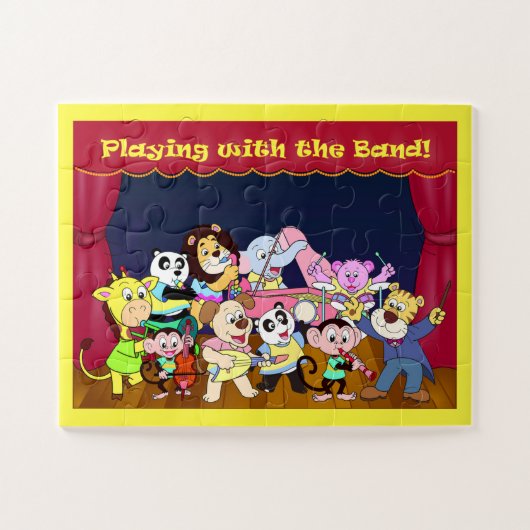 Cartoon Dieren In de Band Legpuzzel (Horizontaal)