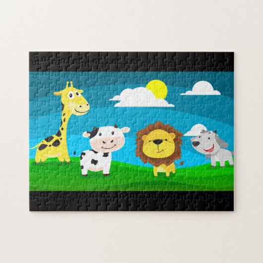 Cartoon dieren legpuzzel (Horizontaal)