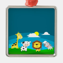 Cartoon dieren    metalen ornament