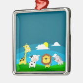 Cartoon dieren metalen ornament (Links)