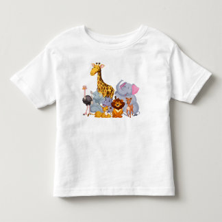 Cartoon Dieren Peuter Fijne Jersey T-shirt