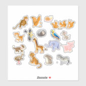 Cartoon Dieren, planner stickers (Vel)